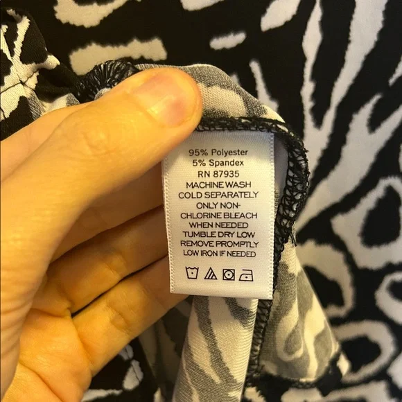 Susan Graver Animal Print Black & White Midi Dress, Size Medium - Picture 6 of 6